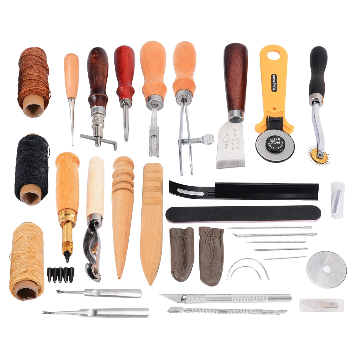New 37pcs/set Leather Craft Tools Kit Hand Sewing Stitching Punch