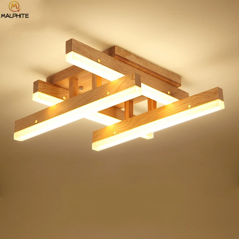 

Modern Wood LED Ceiling Light Indoor Living Room LED Light Ceiling For Bedroom Lighting Ceiling Luminaire Home Decor Lamparas