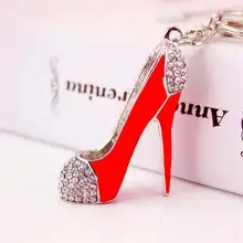 Modische Zubehör Schlüssel Ring hochhackigen Schuh Form Anhänger Strass Dekoration Keychain