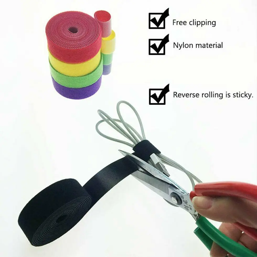 5 м DIY пластиковые нейлоновые кабельные стяжки менеджер намотки зажимы для