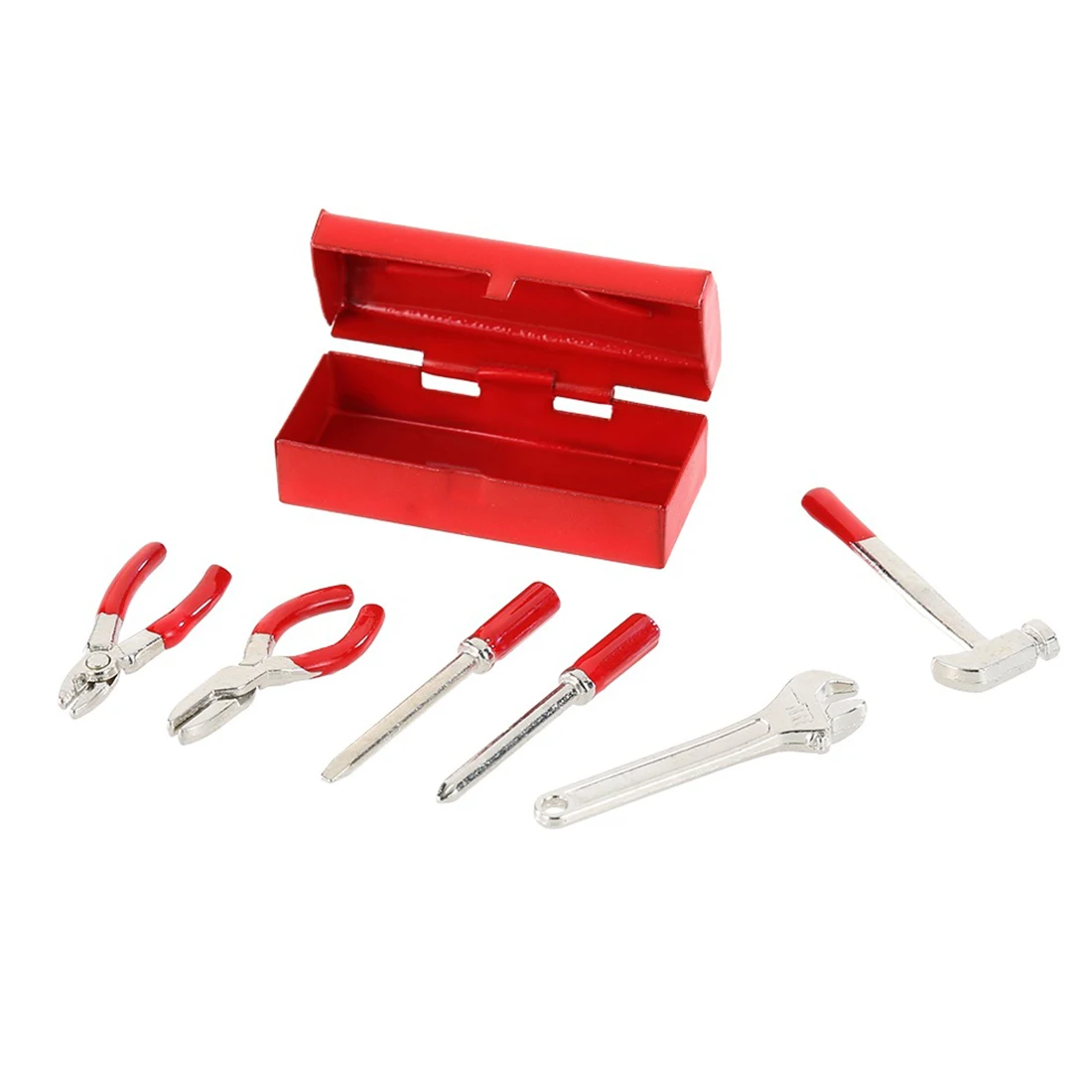 RC Climbing Car Emulational Tools 6 Sets Red Metal Tool Box Boys Toys