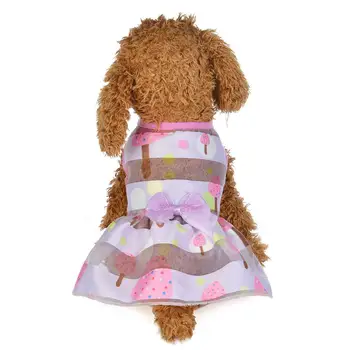 

Cute Pet Printing Bowknot Dress for Gogs Summer Spring Wear