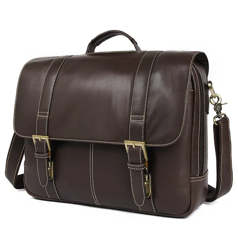 الفاخرة الرجال وحدة معالجة خارجية للحاسوب جلد طبيعي حقيبة لابتوب حقائب جلد البقر الرجال Crossbody حقيبة الرجال السفر الشوكولاته حقيبة جلدية