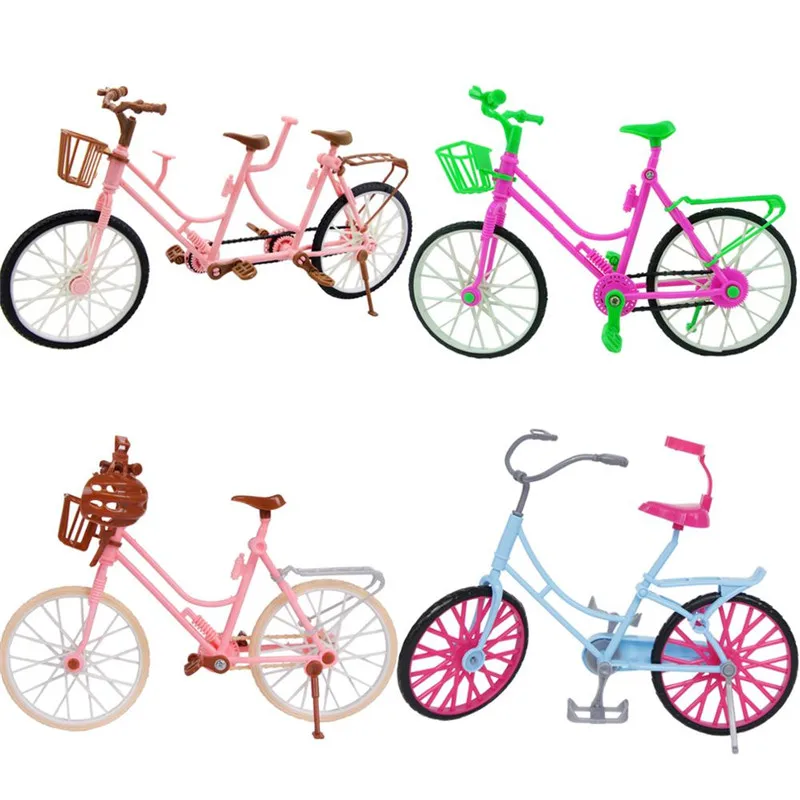 

3 Style Pink Green Plastic Bicycle Bike Doll Accessories Outdoor Sports Toy For 29CM Doll Dollhouse Kids Pretend Play Gift Set