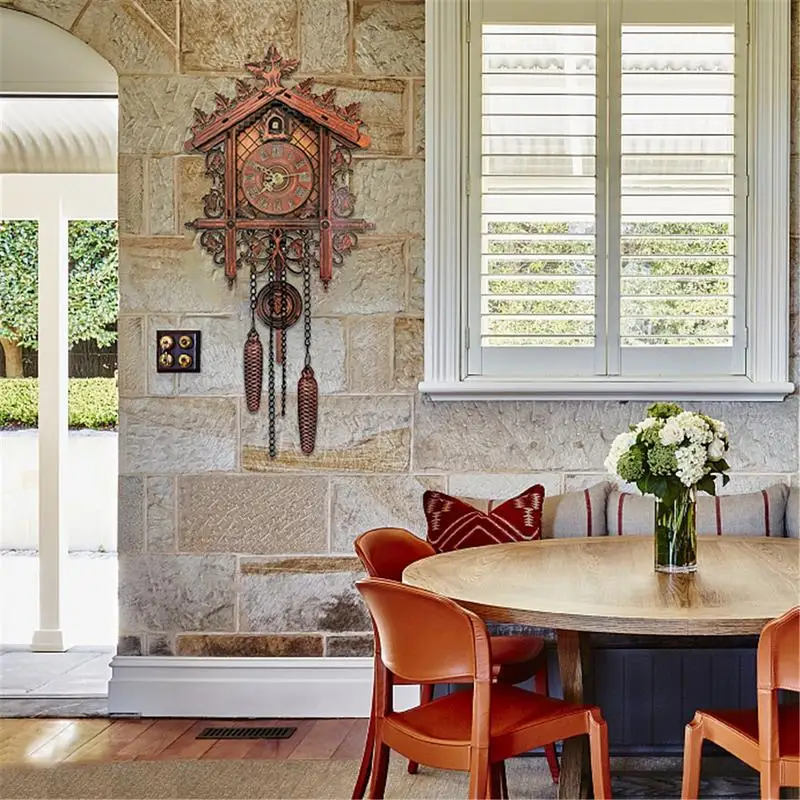 Горячая Распродажа винтажное украшения для дома настенные часы с птицей Висячие