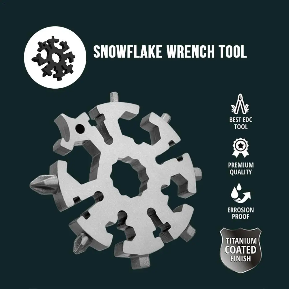 

1pc Stainless Steel Multifunction Tool Snowflake Mini Portable Tool Screwdriver Bottle Opener For Daily Trips Camping Adventure