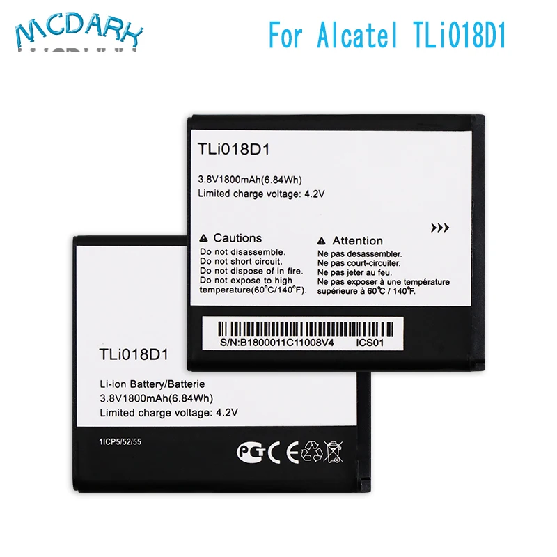 Аккумулятор TLi018D1 1800 мАч для Alcatel One Touch Pop D5 Dual 5038x OT5038X 3 5015D OT 5016 | Мобильные телефоны