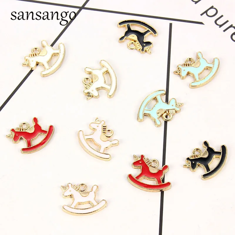 

Free Shipping 10pcs Mixed Random Color Alloy Enamel Trojans Charms Pendant For DIY Fashion Jewelry Findings
