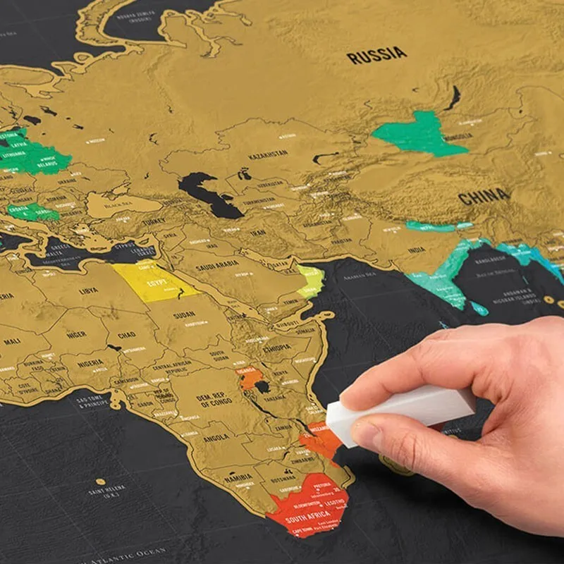 Роскошная Карта со сьемным покрытием персональный мир мини-карта слов креативный царапина близко царапина карта Офис Школьные