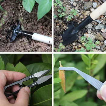 

Behogar 21PCS Mini Garden Planting Tools Set Kit for Digging Loosening Transplanting Watering Flower Succulent Potted Plants