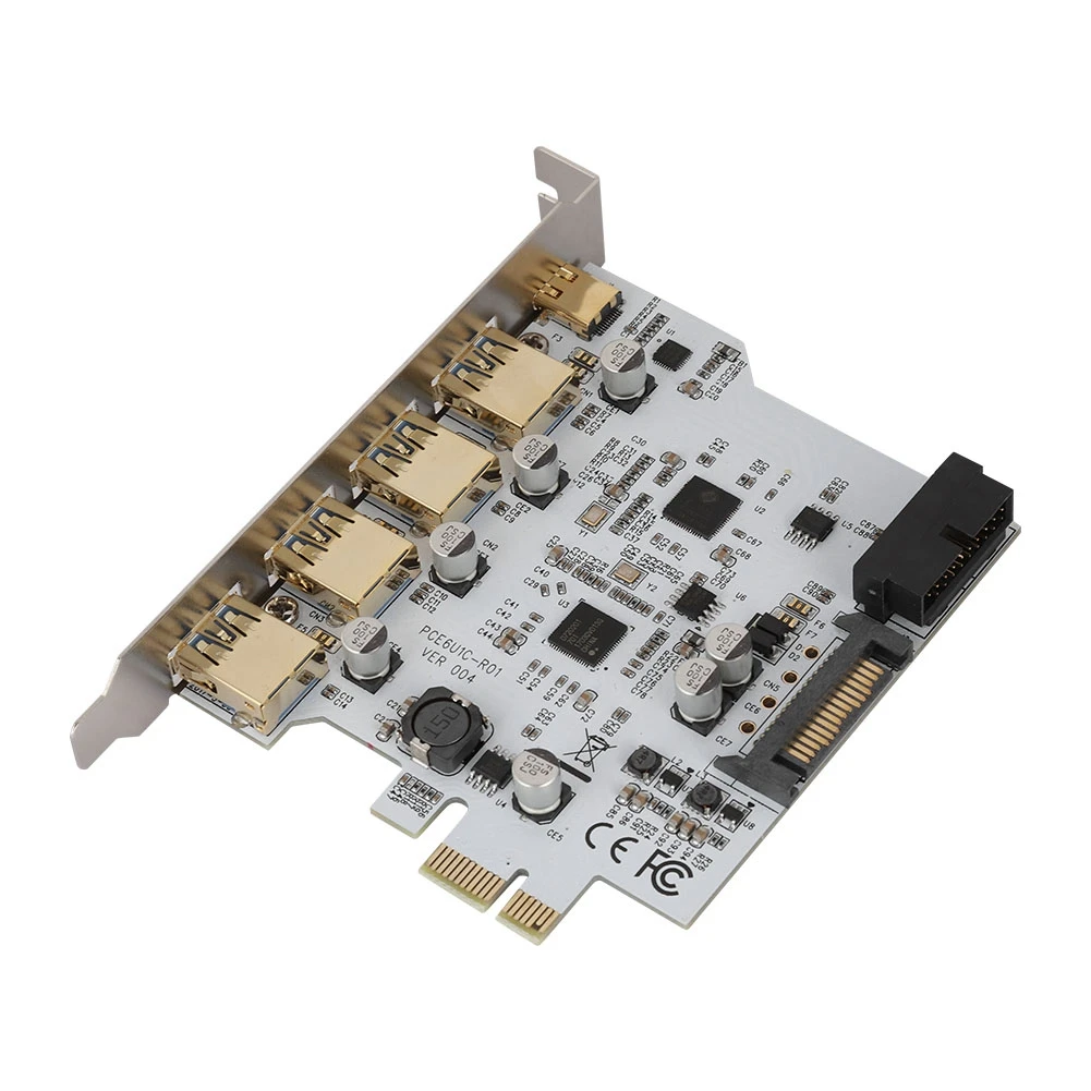 

PCI-E to USB3.0 4-Port TYPE-C Adapter Expansion Card Connector Dual Interface for Windows XP Vista Windows 7 Linux Windows 8