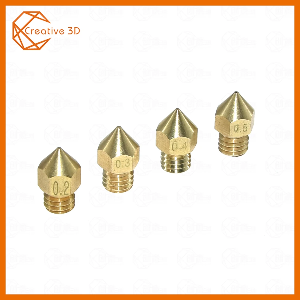 

5Pcs MK8 pointed Nozzle 1.75mm ( 0.2/0.3/0.4/0.5/0.6/0.8mm) Part For Extrusion 1.75mm Filament Head Brass 3D Nozzle 3d printer