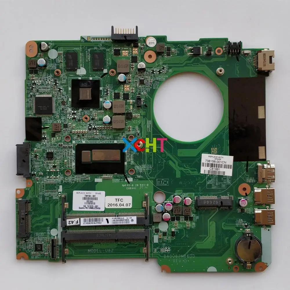 

738156-501 738156-001 DA0U82MB6D0 w 740M/2GB GPU i5-4200U CPU for HP Pavilion 14-N Series NoteBook PC Laptop Motherboard Tested