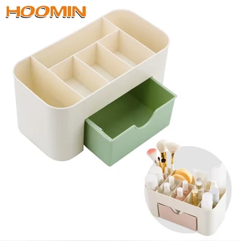 

HOOMIN Desktop Storage Box Make-Up Container Multi-functional Plastic Makeup Box Plastic Small Drawer Desk Sundries Organizers