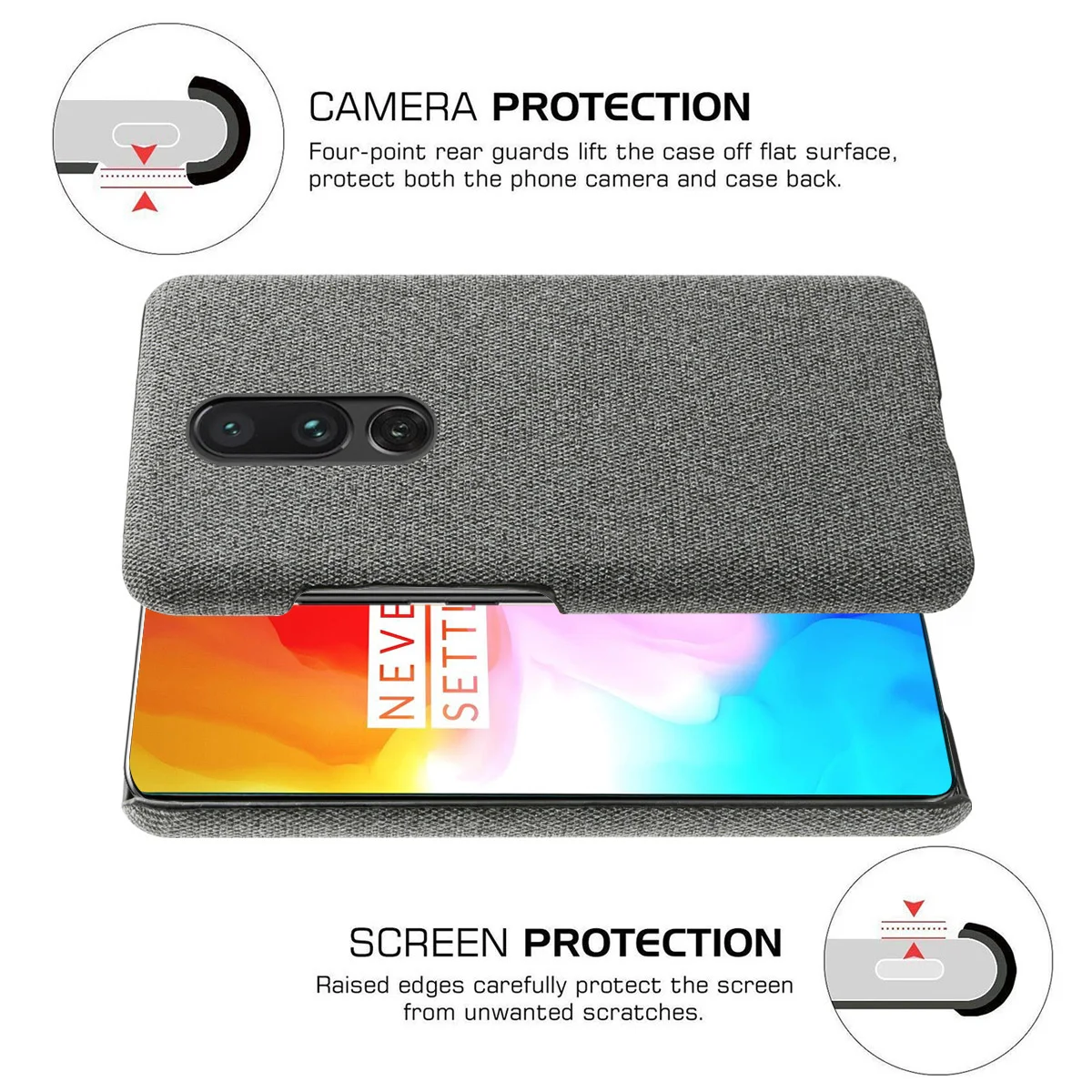 Для Oneplus 7 Pro Чехол винтажный тканый тканевый Жесткий ПК Тонкий чехол для One Plus 1 +