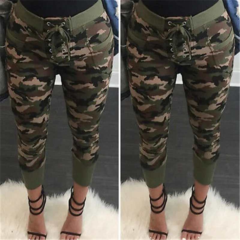Fashion Women Pencil Stretch Casual Denim Drawstring Skinny Jeans Pants High Waist Jeans Trousers Bandage trousers