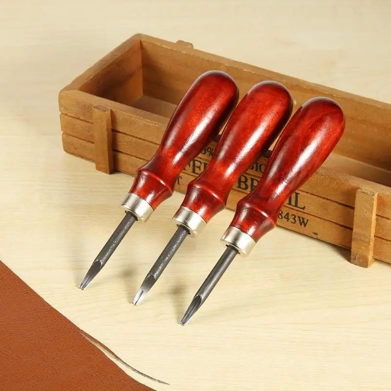 0,8 мм-1,2 мм острый кожаный край, скошенный скоб, кожевенное ремесло, DIY ремесло, режущий инструмент с деревянной ручкой