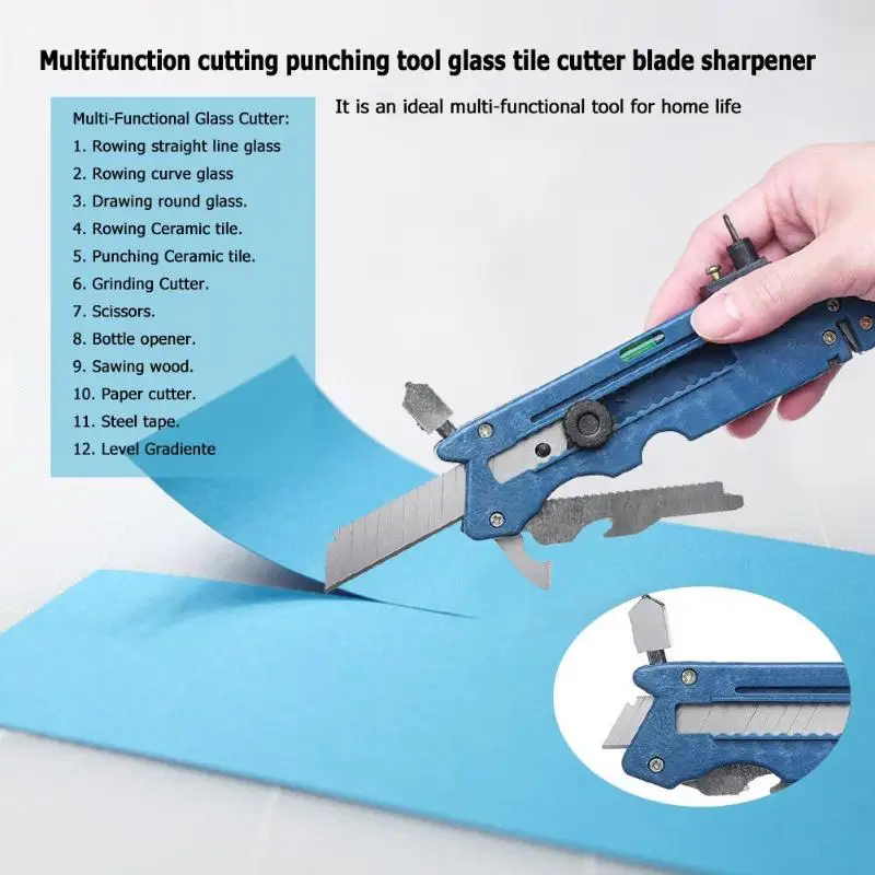 

Glass Cutter Six Wheel Metal Cutting Kit Tool with Measure Ruler Tile Grinder Multifunction Tile Plastic Cutter Dropshipping