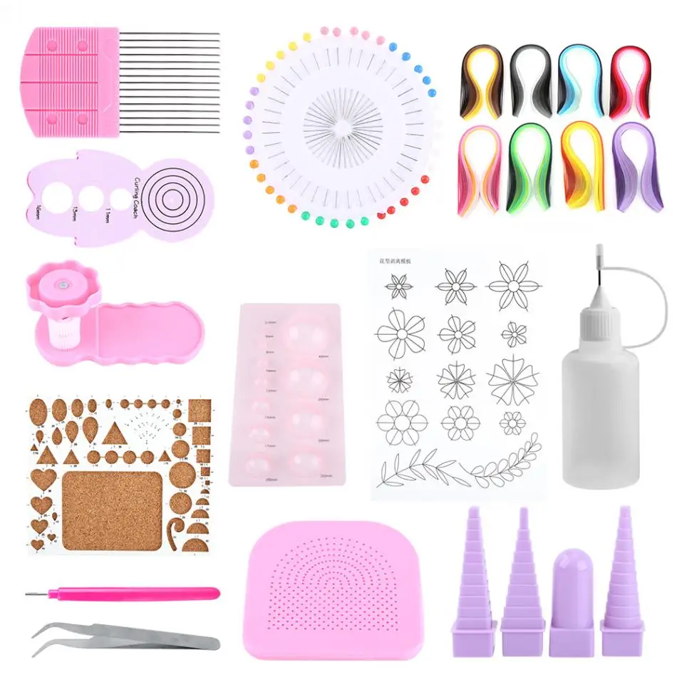 

1 Set Quilling Strip Quilling Paper Craft Paper Quilling Scrapbook Strip Tweezer Pins Slotted Quilling Paper Craft Rolling A30