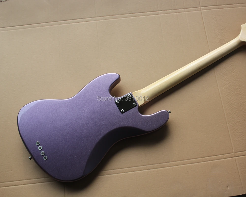 Factory custom Light Purple Electric Bass Guitar with White Pickguard,4 Strings,Maple Fingerboard,offer customized