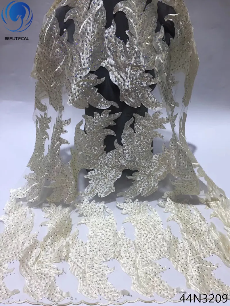 Beautifical 5 ярдов Сетка кружевная ткань Африканская 2018 высокое качество со стразами