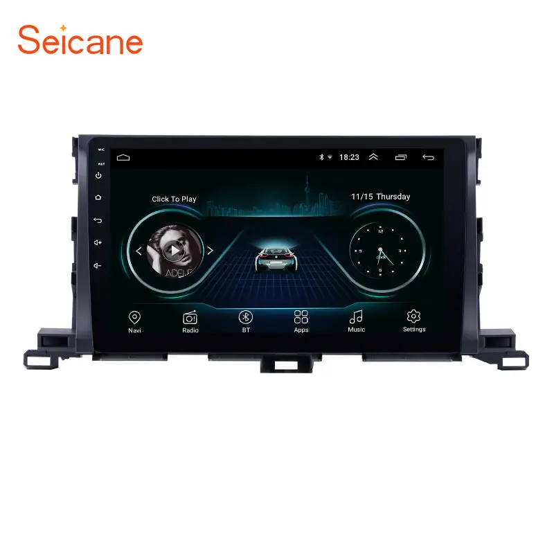 Perfect Seicane 10.1 inch for 2015 Toyota Highlander Android 8.1 GPS Navigation System 1024*600 Touchscreen Radio Bluetooth OBD2 DVR SWC 0