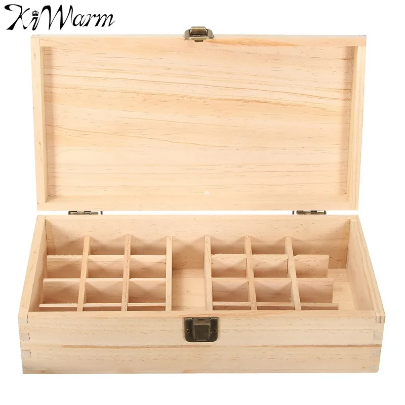 

Kiwarm Modern 25 Holes Wooden Essential Oil Box Bottles Aromatherapy Container Case Holder For Home Craft Gift Ornament For Girl