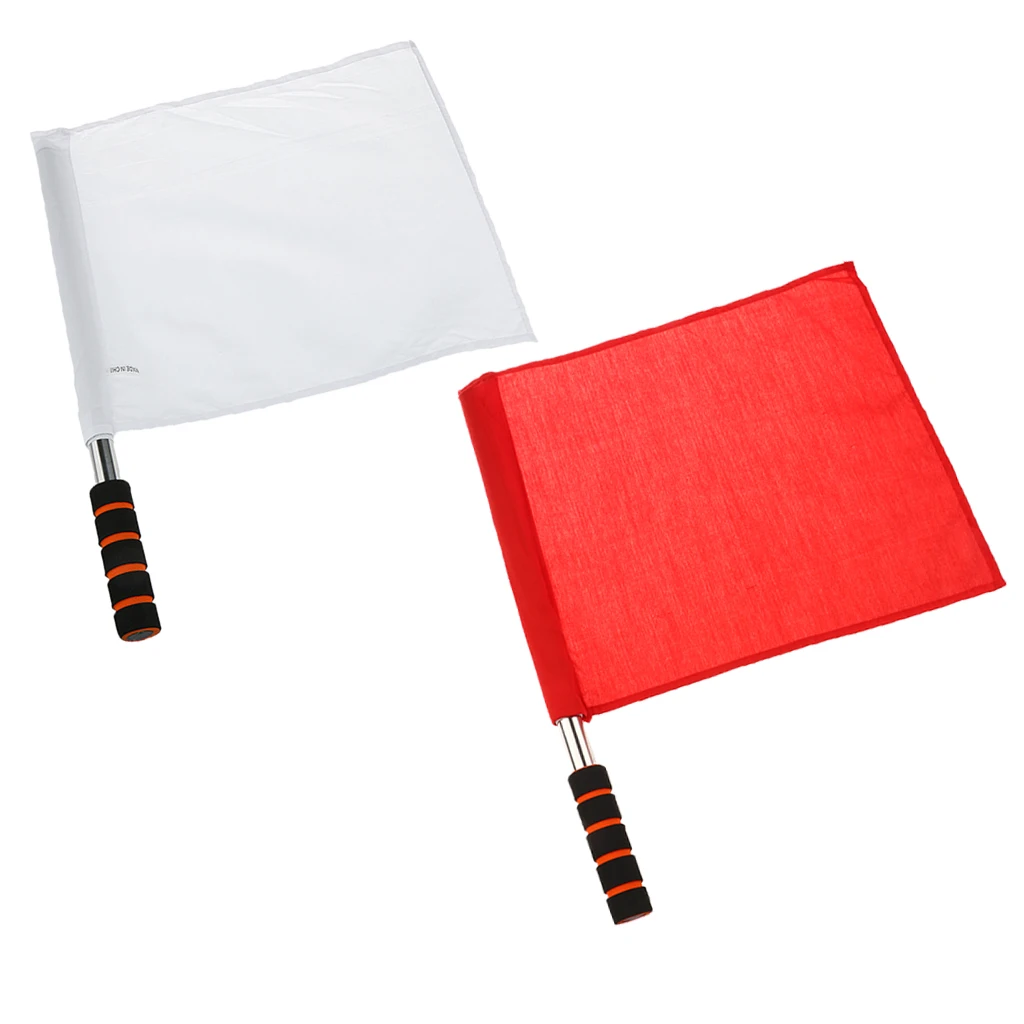 

2 Pieces Referee Football Soccer Hocky Lineman Flag Track and Field Flags Competition Flag 14.6x12.9 inch Durable Sturdy