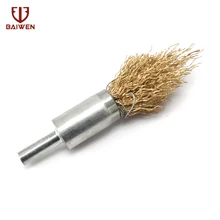 16 мм медное покрытие стальной проволоки щетка наконечник ручка щетка Чистка полировка металлическая щетка для удаления ржавчины