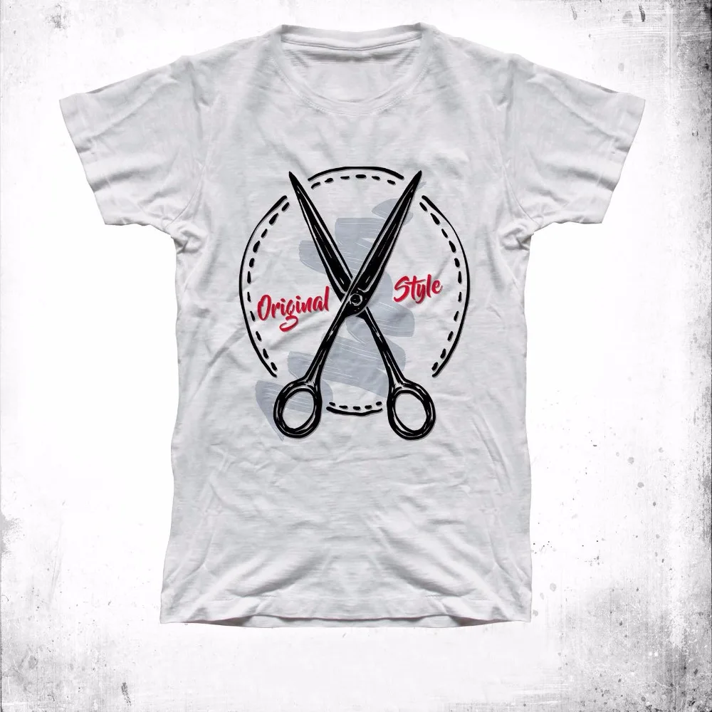 

New Men Shirt 2019 Men Summer Tops T-Shirt Mens Fashion Old Style Barber Scissors So Vintage Hipster Tee shirt custom made