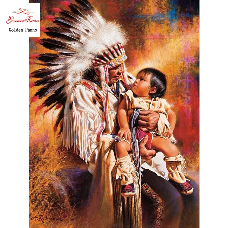 

GOLDEN PANNO Diamond Painting Full Square 5D Diy Daimond Embroidery Diamant Mosaic Sale Displasy Broderie Diamant"Indian&baby"
