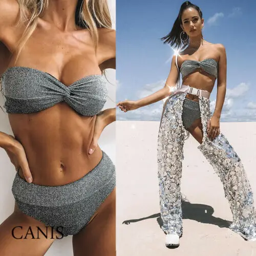

Women Bodycon Floral Push Up Padded High Waist Bikini Swimwear Bathing suit
