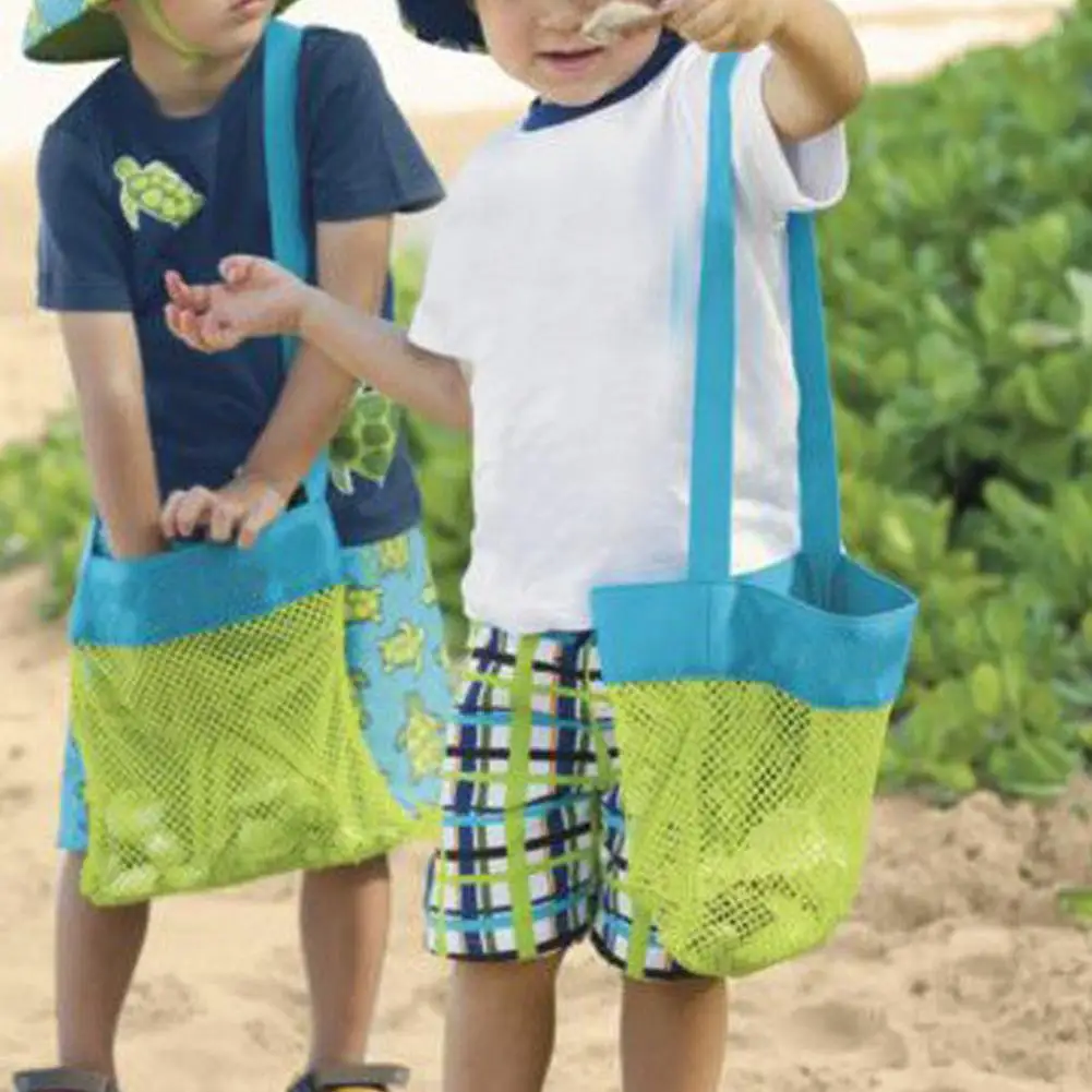 awesome  Large Mesh Beach Toys Storage Outdoor Children's Beach Toys Accessories Sand Dredging Tool Sundries