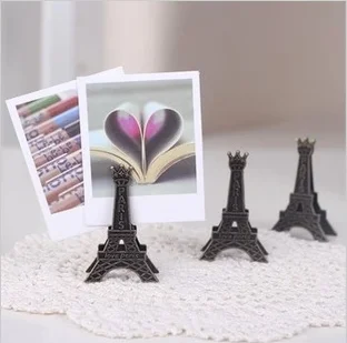 

2pcs w19 Student Supply Beautiful Paris Eiffel Tower Kids Passport Message Lomo FileMemo Card Clip Metal