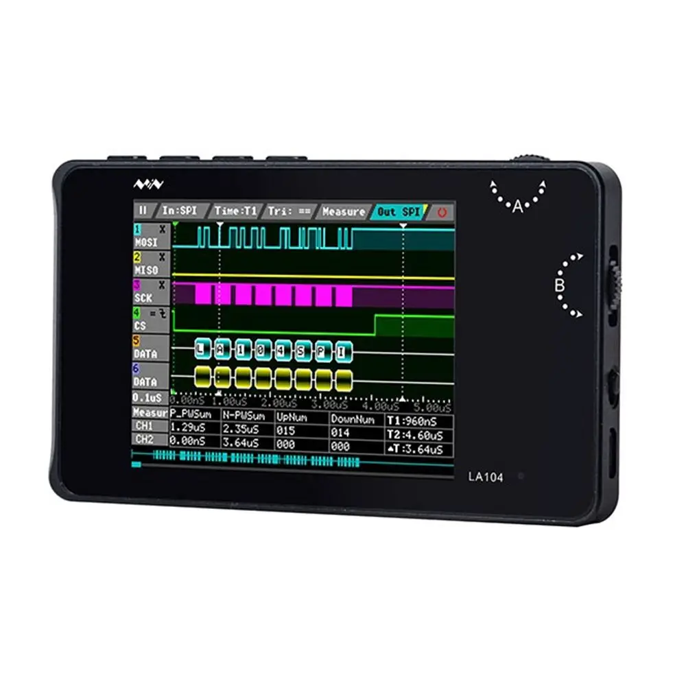 LA104 Мини DSO цифровой логический анализатор 2,8 дюймов экран 4 канала Осциллограф SPI IIC UART программируемый 100 МГц максимальная частота дискретизации