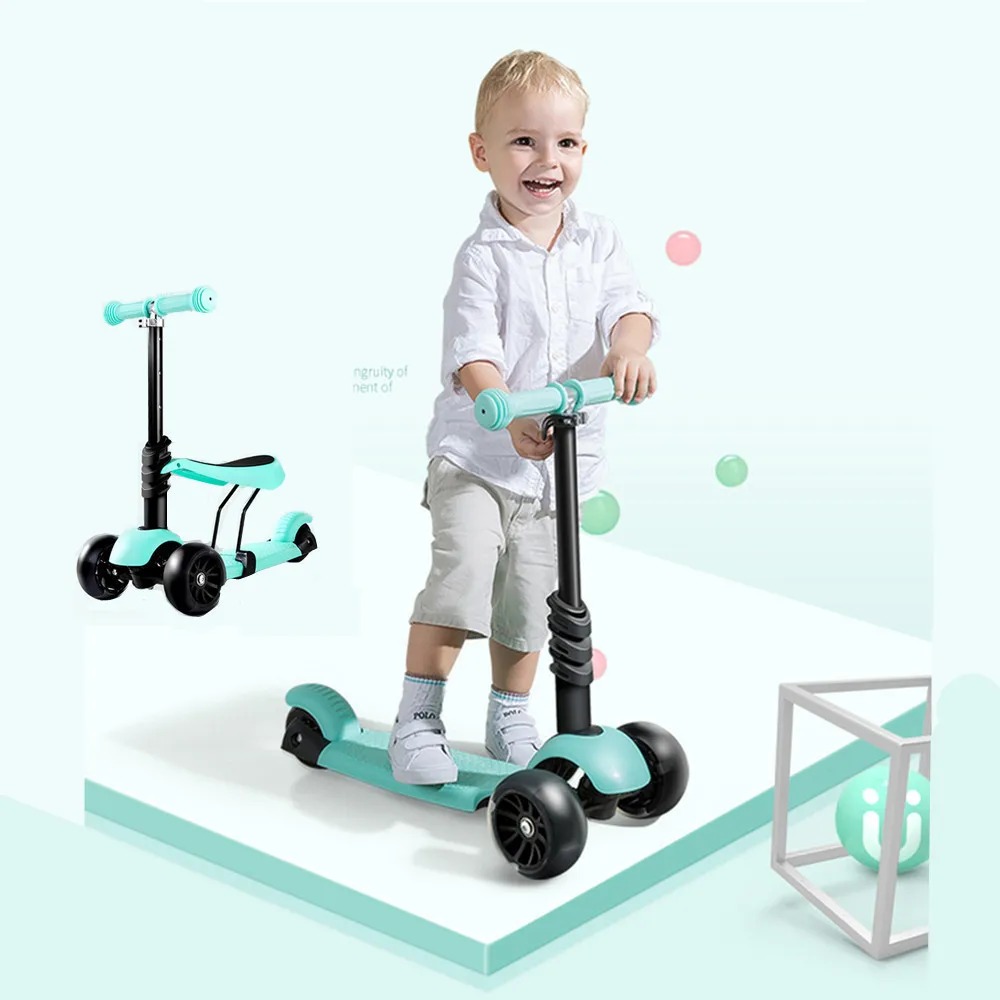 

New Children's Scooter 1-3-6 Years Ride & Slide Three Wheel Car Flash Wheel Trolley Baby Buggy Bike