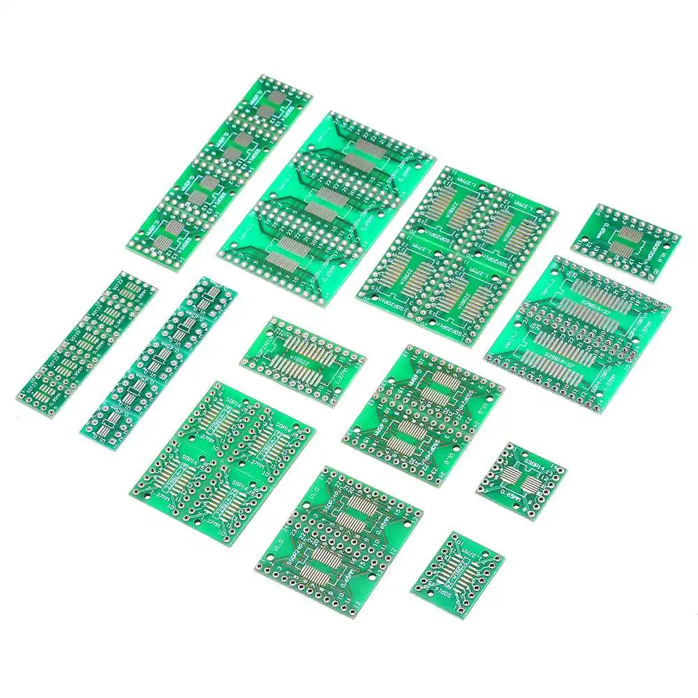 

LEORY 35Pcs 7 Values Each 5 PCB Board Kit SMD Turn To DIP SOP MSOP SSOP TSSOP SOT23 8 10 14 16 20 24 28 SMT To DIP