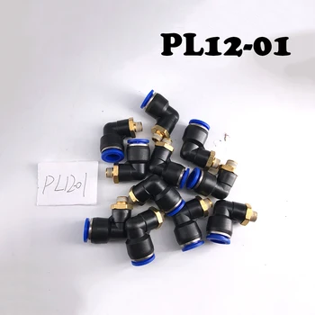

Free Shipping 20Pcs/lot 12mm To 1/8 BSPT Elbow Male Air PL12-01 Pneumatic quick connection L type thread through