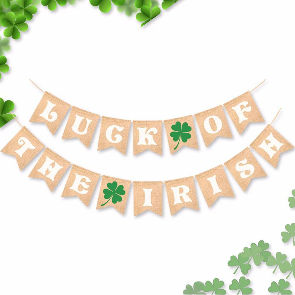 Shamrock Clover Garland Banner St Patrick S Day Banner Decor