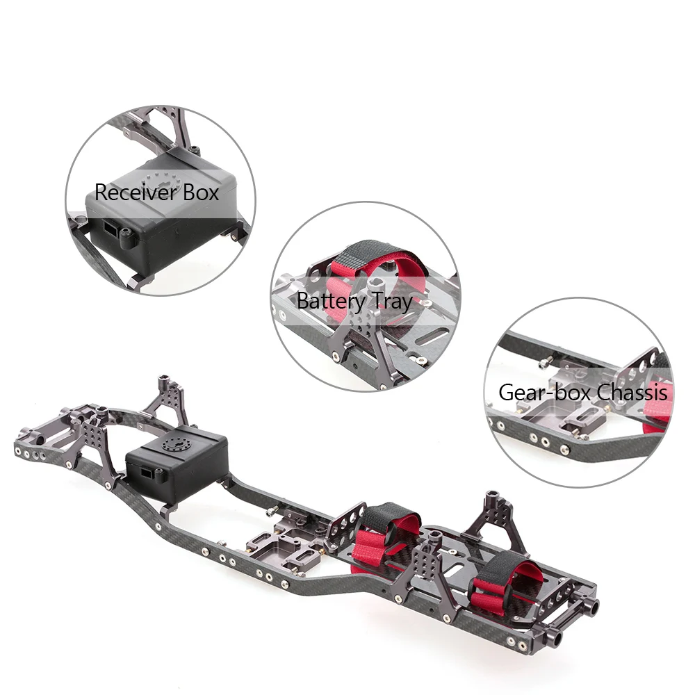 

SCX10 Frame Girder Carbon Graphite Chassis Frame Rails for 1/10 Axial SCX10 RC Crawler Truck Off-road Car