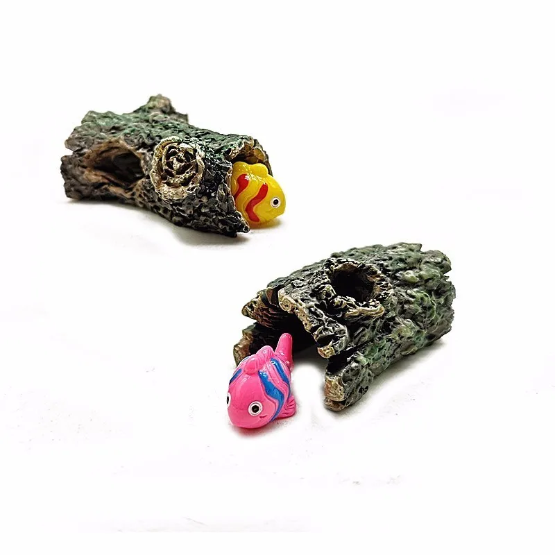Fake Tree Stump Artificial Bark Branch Model Figurine ornament crafts aquarium ornaments miniature figurines miniature ornament Fairy Garden Decoration Aquarium Ornament DIY Accessories