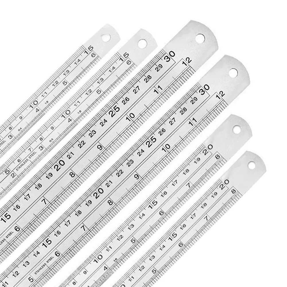 

Stainless Steel Ruler Contain 2 Pcs 15Cm 2 Pcs 20Cm 2 Pcs 30Cm Office Ruler 6 Pieces Set Rulers Kit For Engineering Teaching