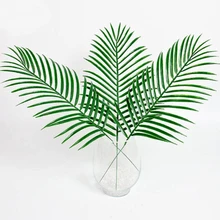 1* Искусственные искусственные листья для украшения дома и офиса пластиковые зеленые Пальмовые Листья 49,5 см/19,5 дюйма Вечерние Декорации для сцены