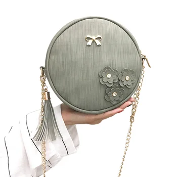 

Women Round Sling Bag Shoulder Beg Tangan Korea Bags Handbag(light green)