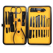 15 в 1 маникюрный педикюрный набор Наборы профессиональные кусачки для маникюра Набор инструментов с ногтей пилка, ножницы, пинцет для Ножи триммер для удаления кутикулы