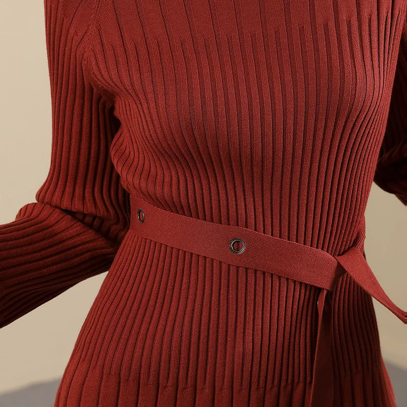 Women's new slash neck knitted tops solid color long-sleeved sweater flare sleeves long sweater women autumn and winter 18069 Women's new slash neck knitted tops solid color long-sleeved sweater flare sleeves long sweater women autumn and winter 18069