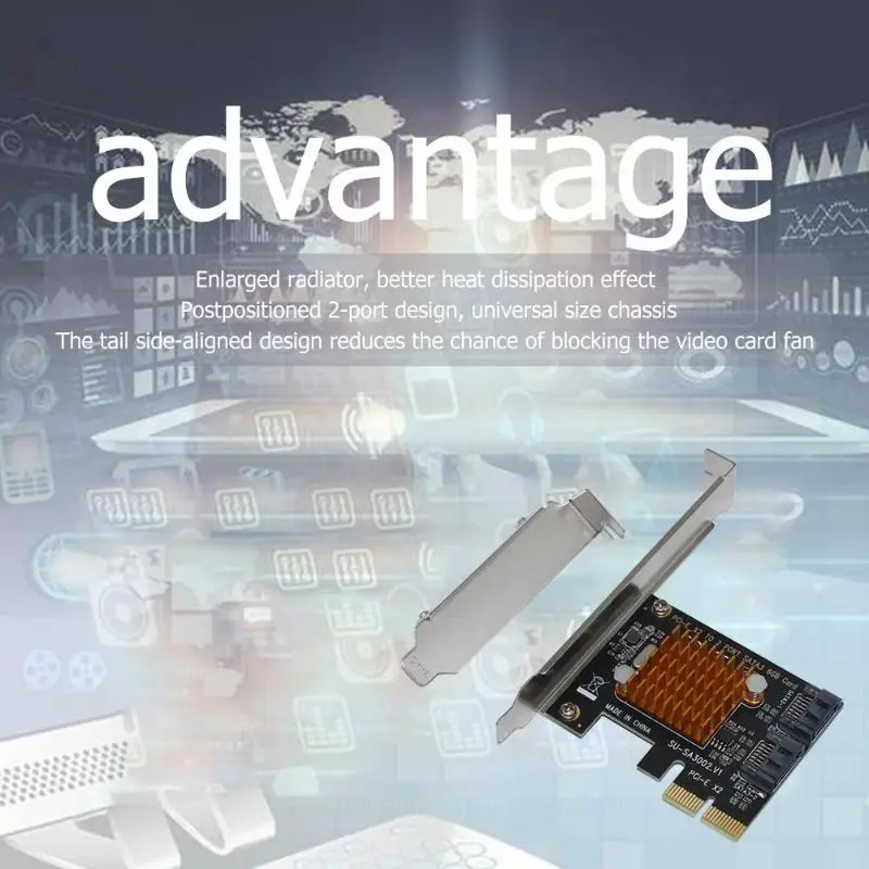 PCI-E a SATA 3,0 tarjeta de expansión de escritorio añadir TARJETA DE 2 puertos SATA III PCI Express adaptador