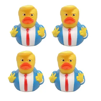 

4PCS/set Funny Trump Styling Duck Duckie Baby Shower Water Toys For Baby Kids Children Birthday Favors Gift Toy