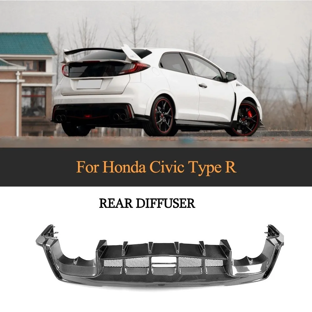 Us 470 25 15 Off Car Rear Bumper Diffuser For Honda Civic Type R Hatchback 4 Door 2017 2018 Carbon Fiber Bumper Lip Apron Protector In Bumpers From