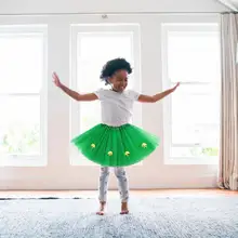 Модная однотонная кружевная юбка принцессы для маленьких девочек, юбка-американка для новорожденных, зеленая мини-юбка-пачка на День Святого Патрика для детей